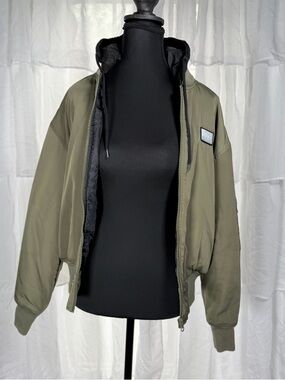 Vans Olive Green Bomber Jacket with Black Lining